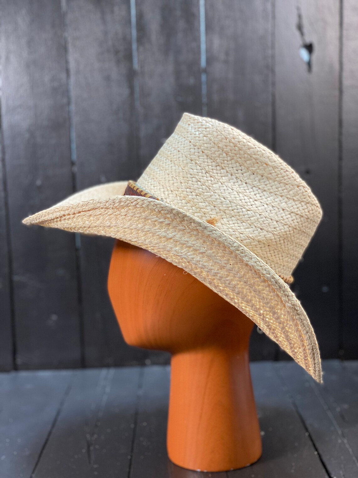 Size Large Straw Cowboy Hat Custom Straw Hat White Straw Etsy