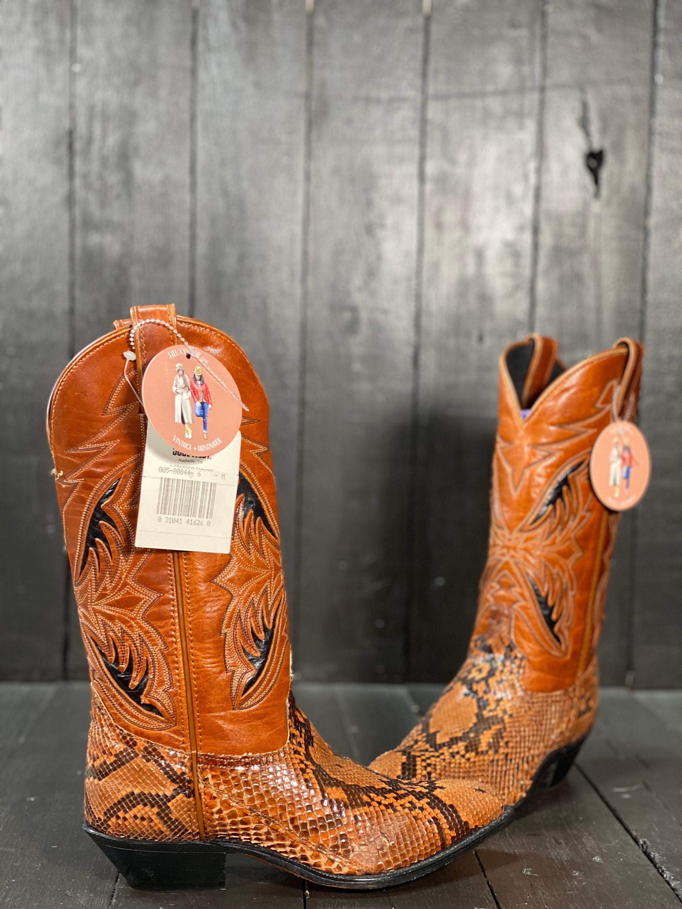 Orange 2025 snake boots