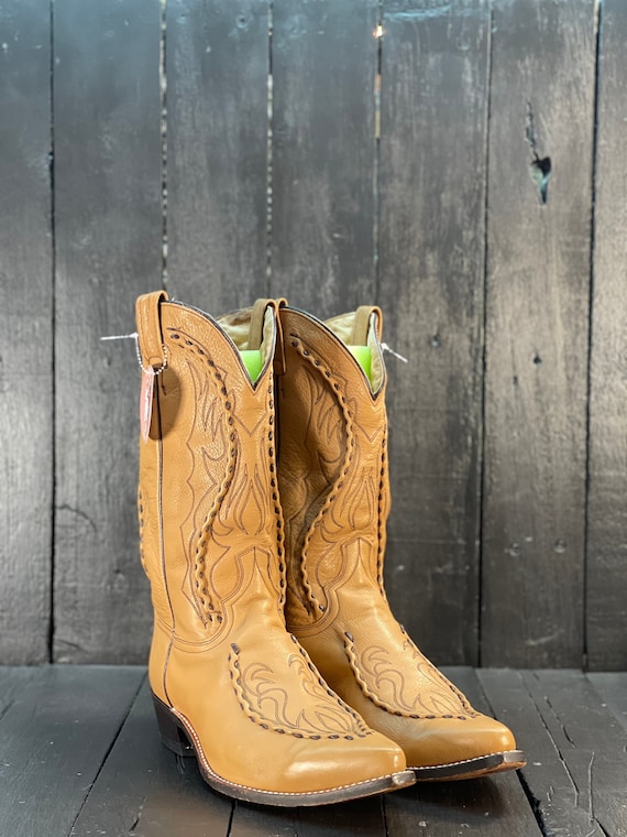 Mens Us 12 Dan Post Boots Snip Toe Boots Leather Cowboy Etsy