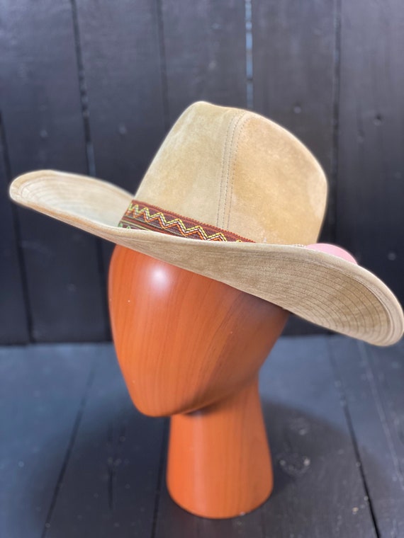 Size Small, tan cowboy hat, vintage cowboy hat, v… - image 1