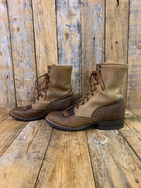 Mens 7D, ankle boots, lacer boots, vintage cowboy