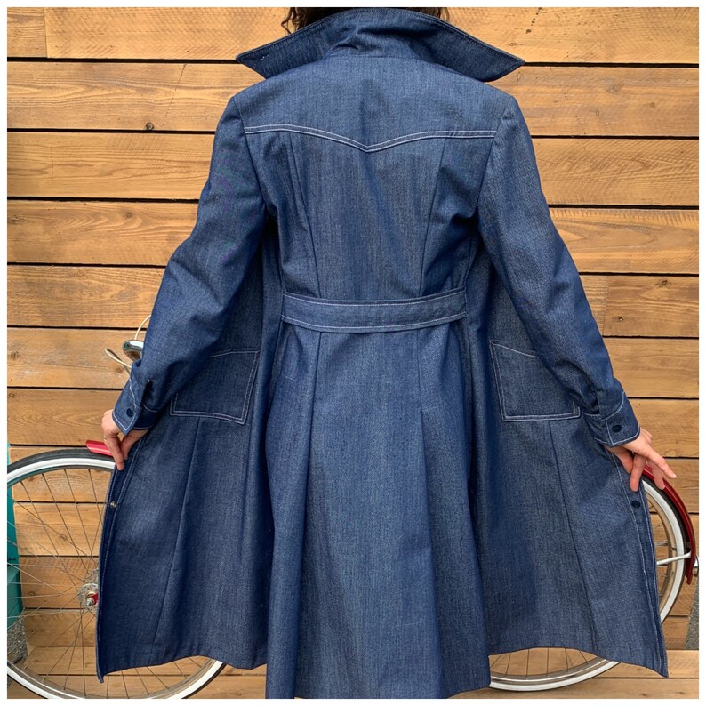 XL denim duster long denim jacket western duster Etsy