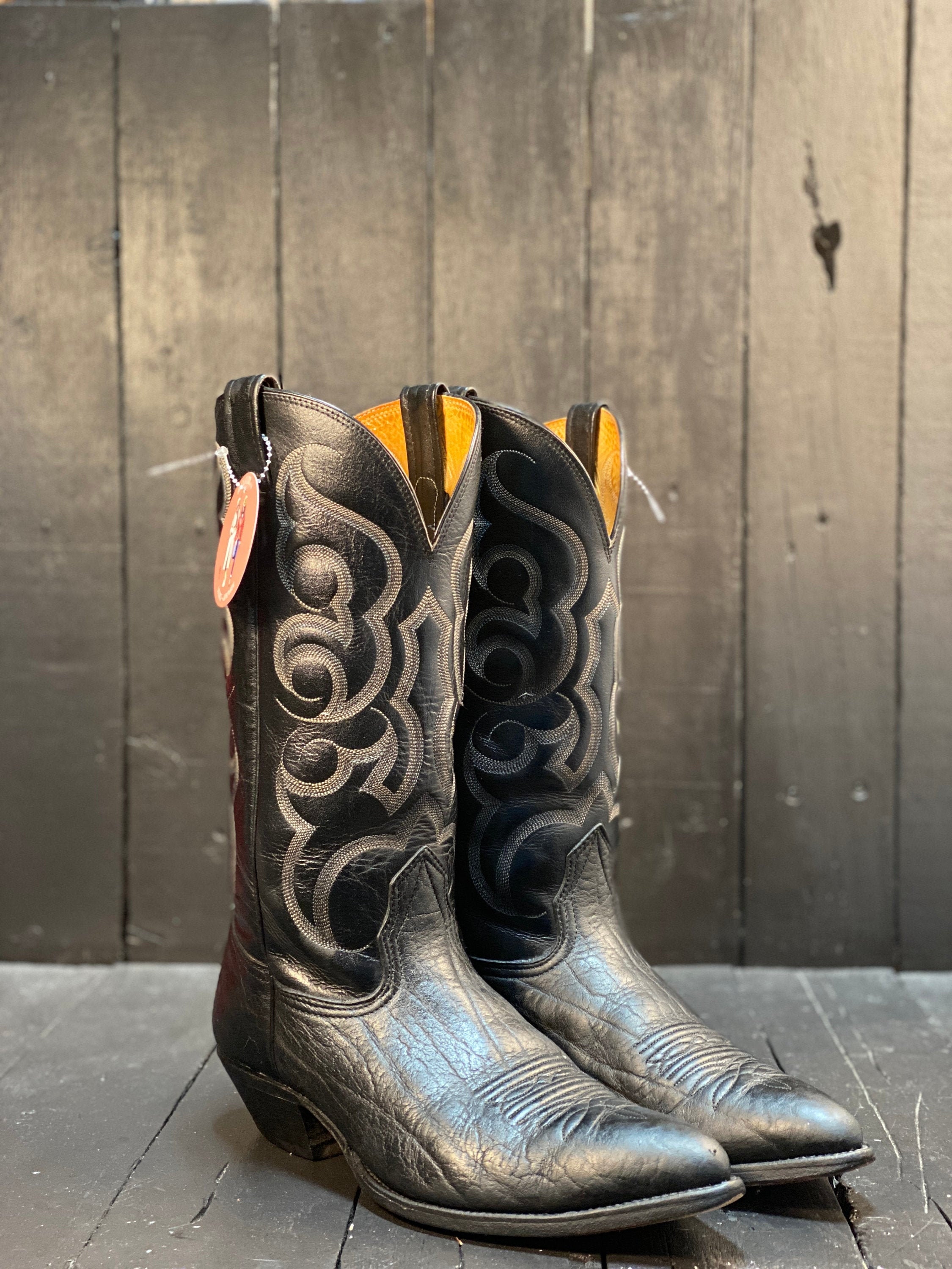 Mens 11D, Shark Skin, Black Cowboy Boots, Nocona Boots  display picture 3