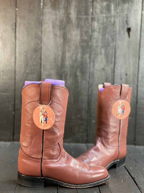 Womens Us 5.5 Mauve Boots Vintage Roper Boots Justin Boots 