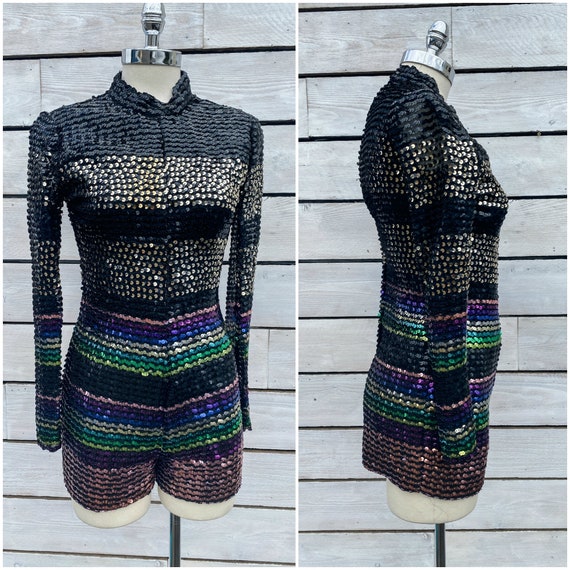 small, 1940s romper, sequence romper, FREE USA SHI