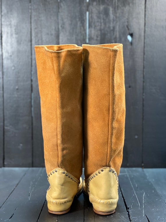 brown suede boots, vintage suede boots, vintage m… - image 3