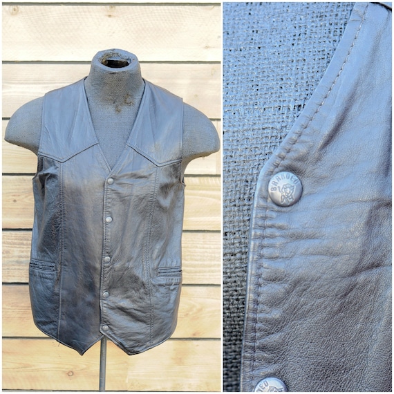 large, leather vest suede vest black vest biker ve