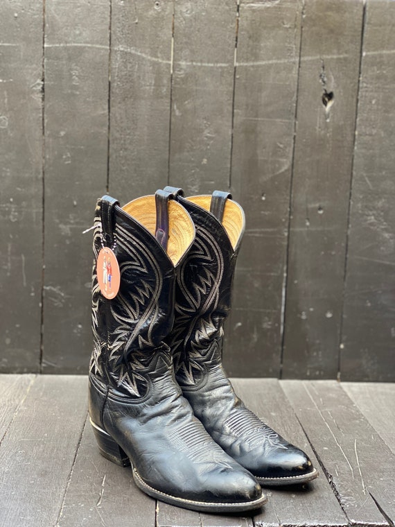 Tony lama cognac clearance vintage ostrich boots