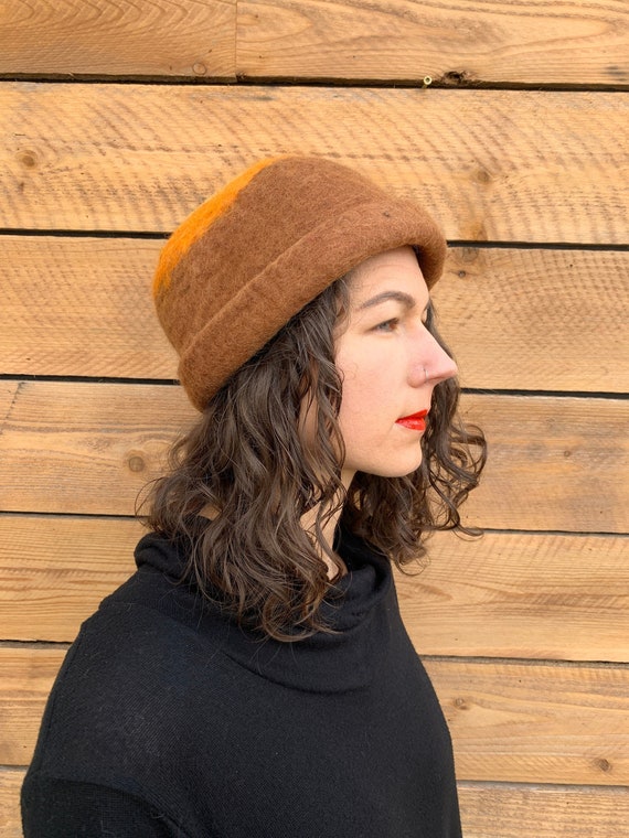 smal, vintage cloche, felted wool cloche, colorful