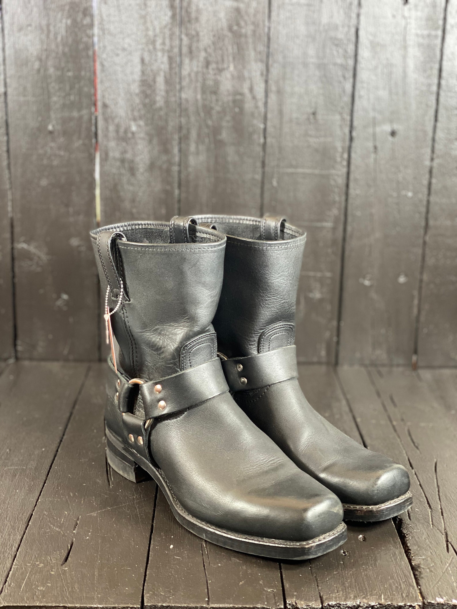 Size 10M black biker boots mens western wear black frye Etsy