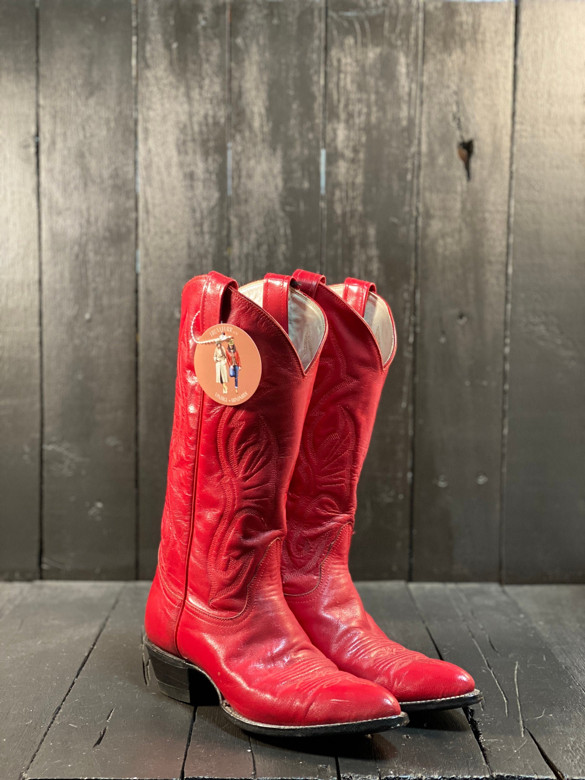  Georgia Women's Red Cowboy Boots Red / 9.5