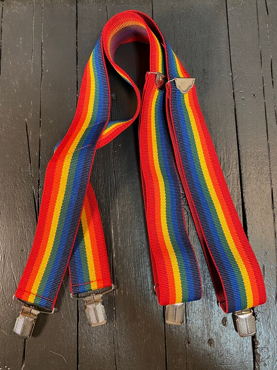 rainbow suspenders, cotton suspenders, mens garte… - image 9