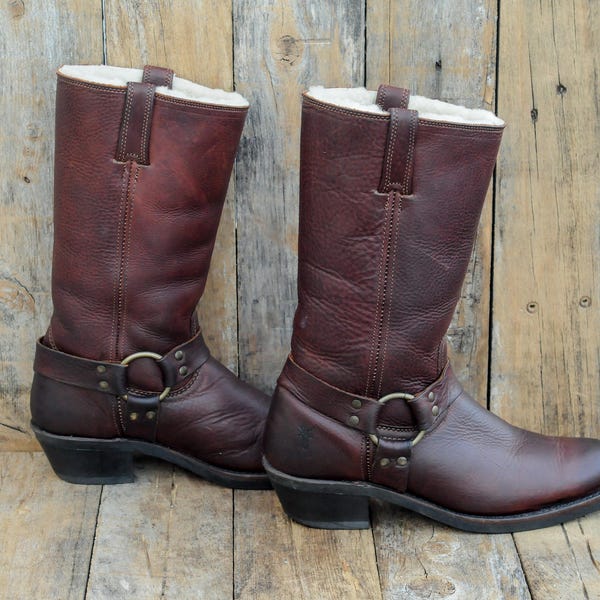 frye boots, shearling boots, new condition, FREE SHIPPING