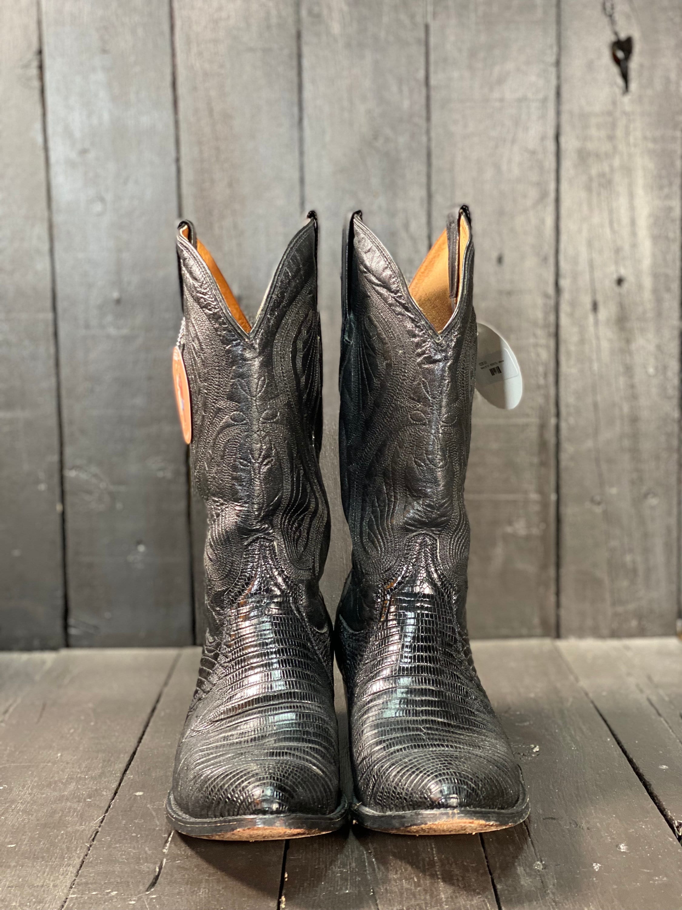 Lucchese black deals lizard boots