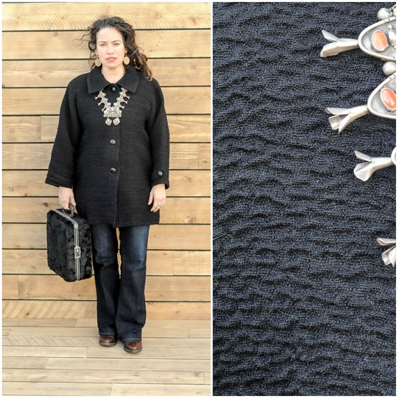 XXL, vegan coat women, vintage winter coat, wool c