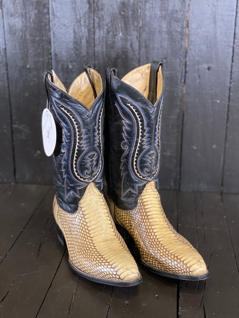 Size 10D snake skin boots mens western wear Villano boots | Etsy