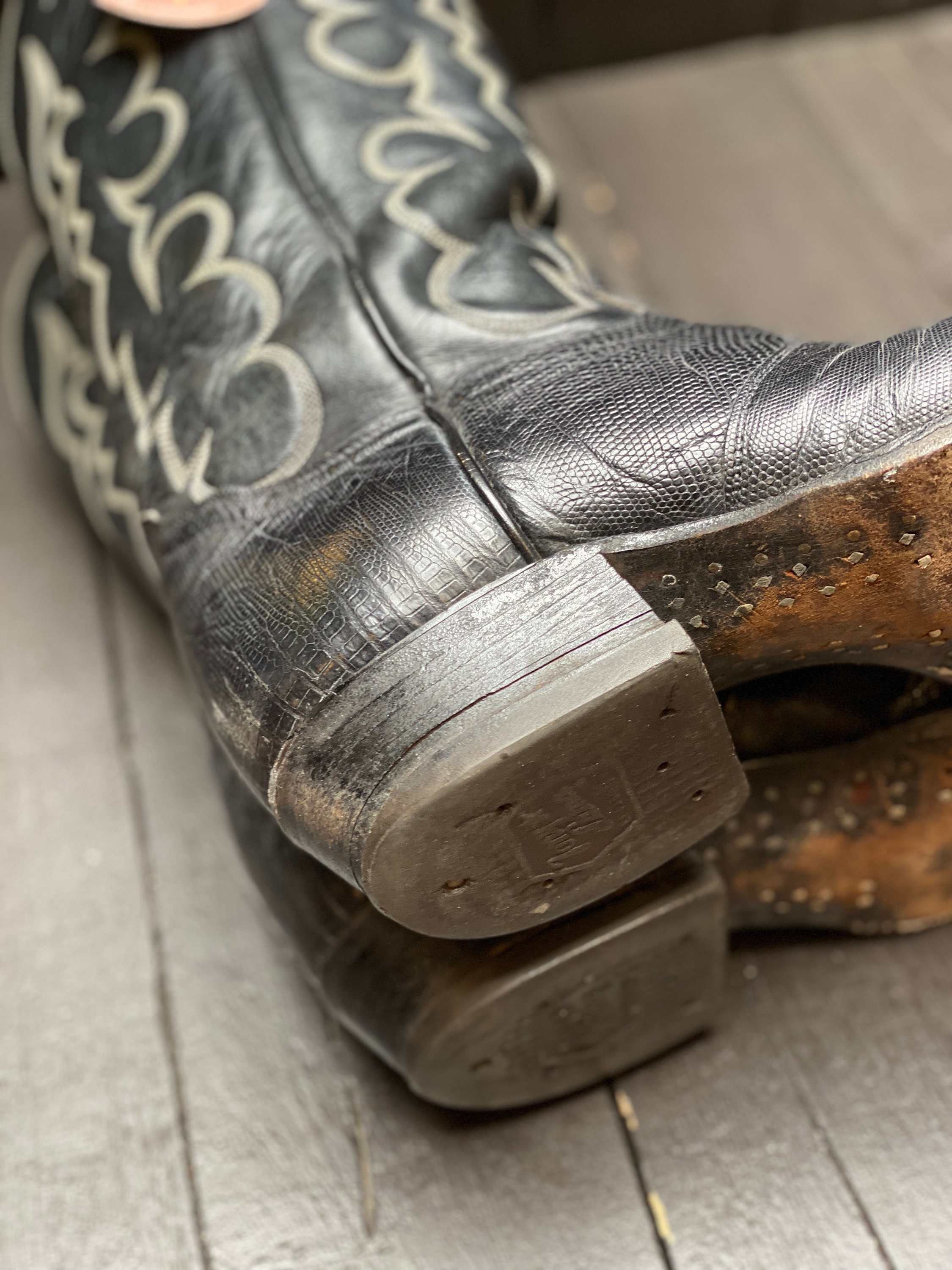 Mens Us 10, Tony Lama Boots, Round Toe Boots, Black Cowboy Boots, Black  Western Boots, Leather Cowboy Boots, FREE USA SHIPPING - Etsy UK