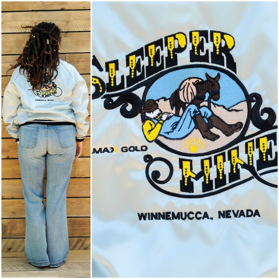 large, baseball coat, 80s clothing, vegan clothing