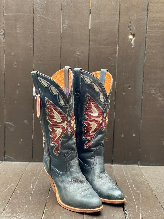 Womens Us 9.5 Capezio Boots Blue Cowgirl Boots Butterfly Boots Women Western Wear Vintage Cowgirl Boot FREE USA SHIPPING Etsy Canada