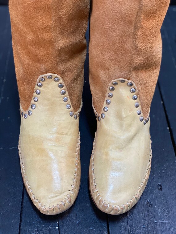 brown suede boots, vintage suede boots, vintage m… - image 6