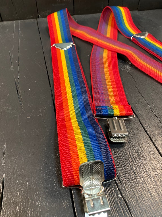 rainbow suspenders, cotton suspenders, mens garte… - image 4