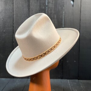 Size medium, felted wool hat, white cowboy hat, wool cowboy hat, custom western hat, custom cowboy hat, custom cowgirl hat, FREE USA SHIPPIN image 5