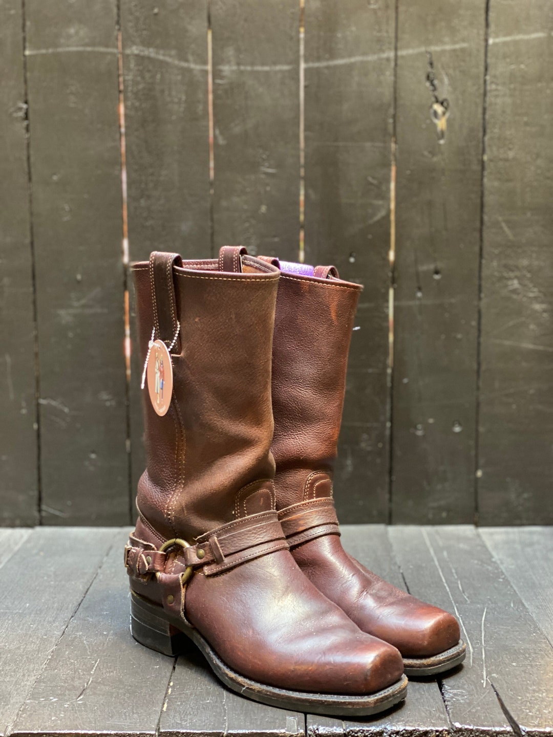 Womens Us 8.5 Mens Western Wear Square Toe Boots Vintage - Etsy