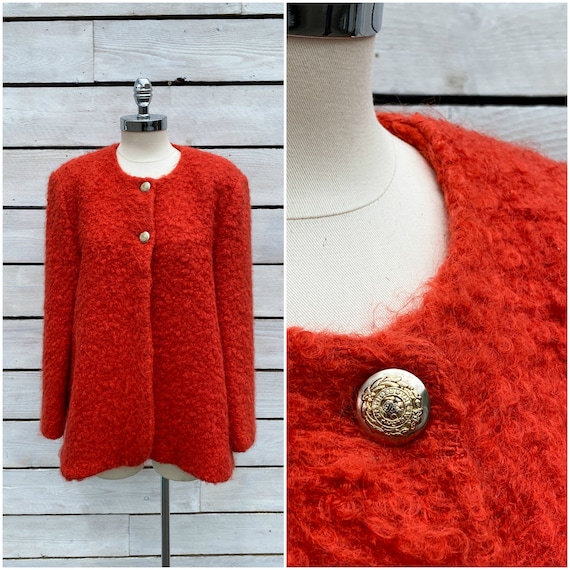 Medium, 1980s sweater, boucle wool sweater, oversi
