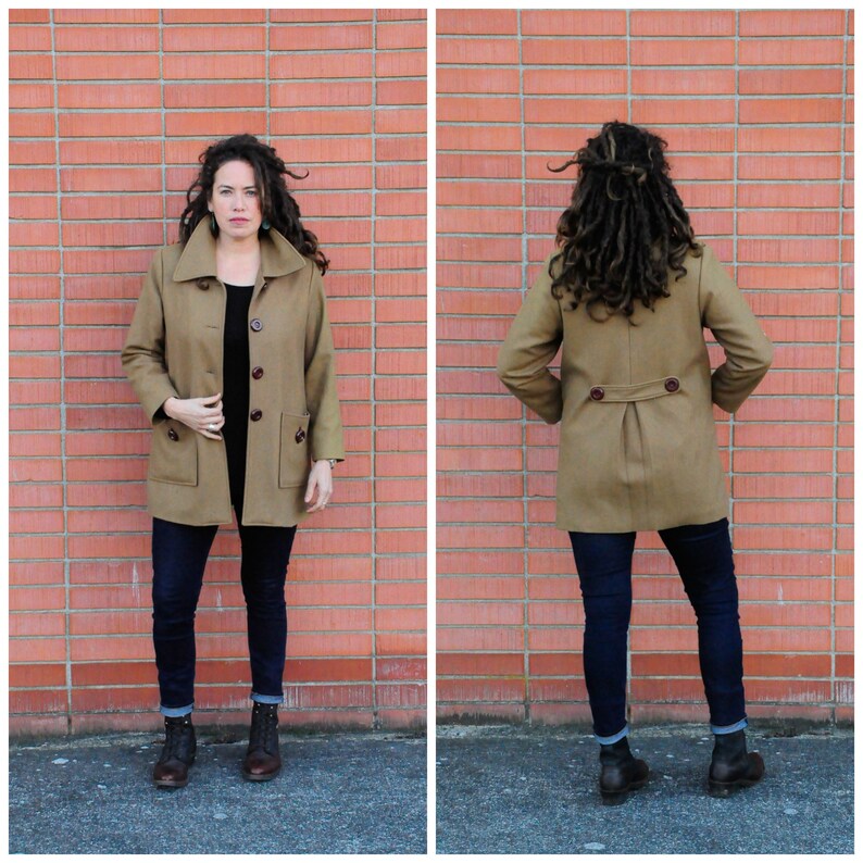 large, womens 1960s coat, olive green coat, green wool coat, warm wool coat, FREE SHIPPING