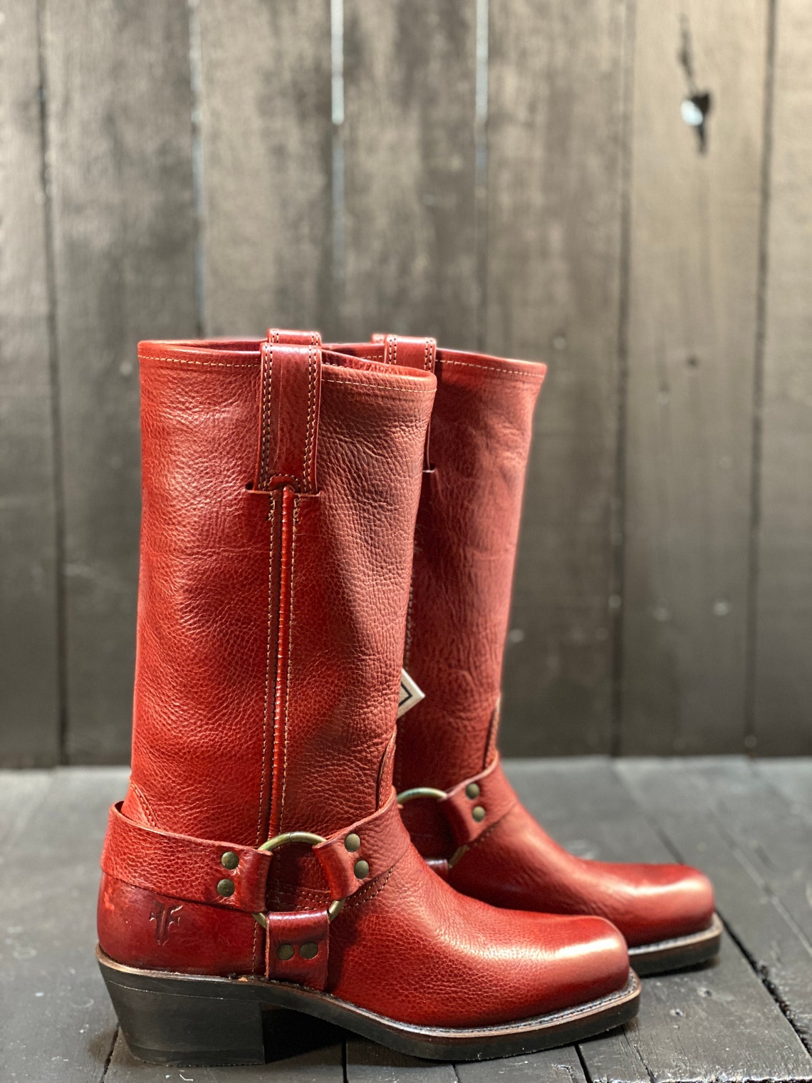 Size 6.5 red frye boots womens western boots square toe Etsy