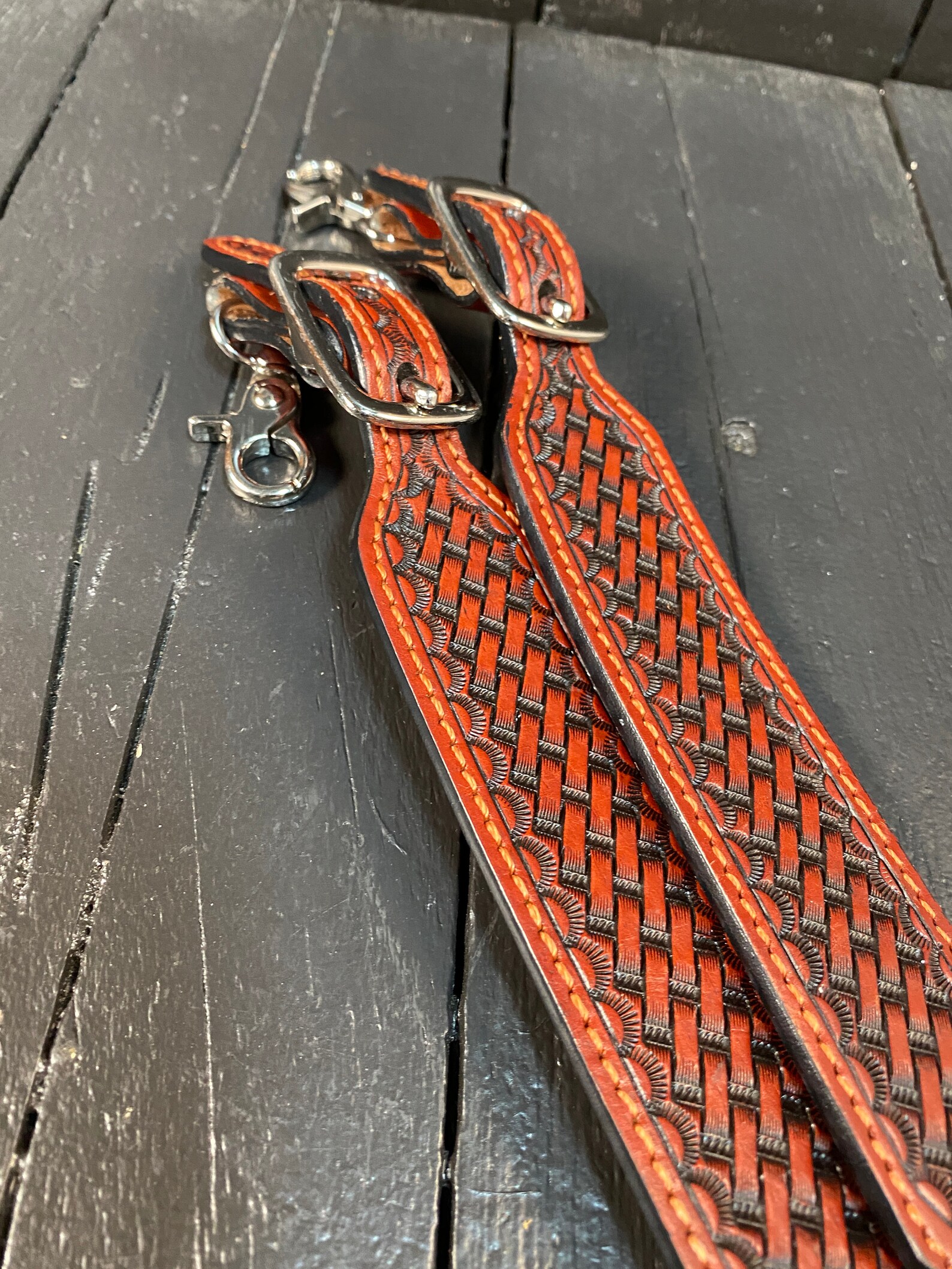 Leather suspenders braided suspenders leather braces mens Etsy