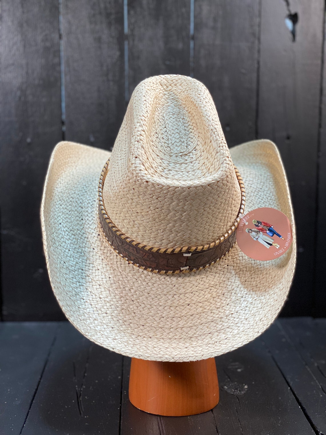 Size Large Straw Cowboy Hat Custom Straw Hat White Straw - Etsy