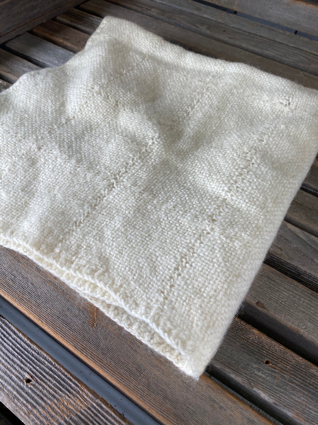 1950s Hand Knit Wool Blanket Wool Baby Blanket Old Baby Etsy