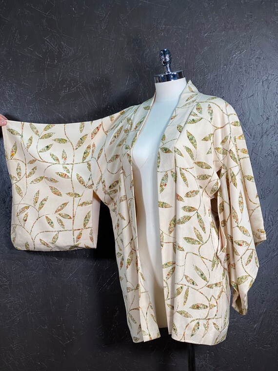 Size Large, vintage silk kimono, white silk kimon… - image 6