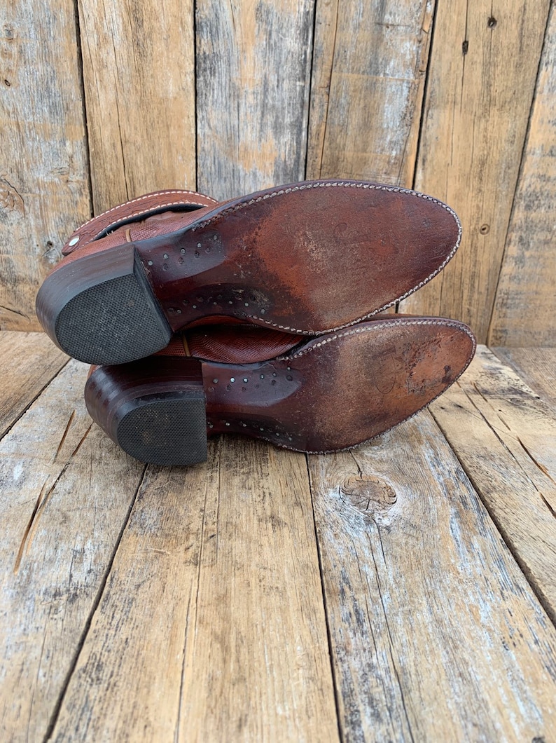 Us 8.5 excellent condition vintage cowboy boots lizard skin ankle boots custom made boots FREE SHiPPiNG