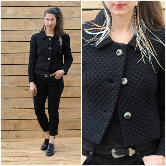 small, short black jacket short black coat texture