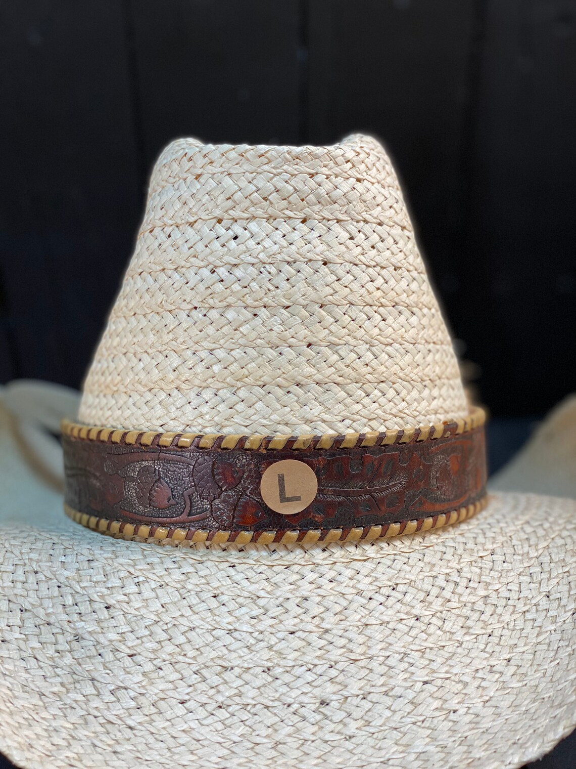 Size Large Straw Cowboy Hat Custom Straw Hat White Straw Etsy