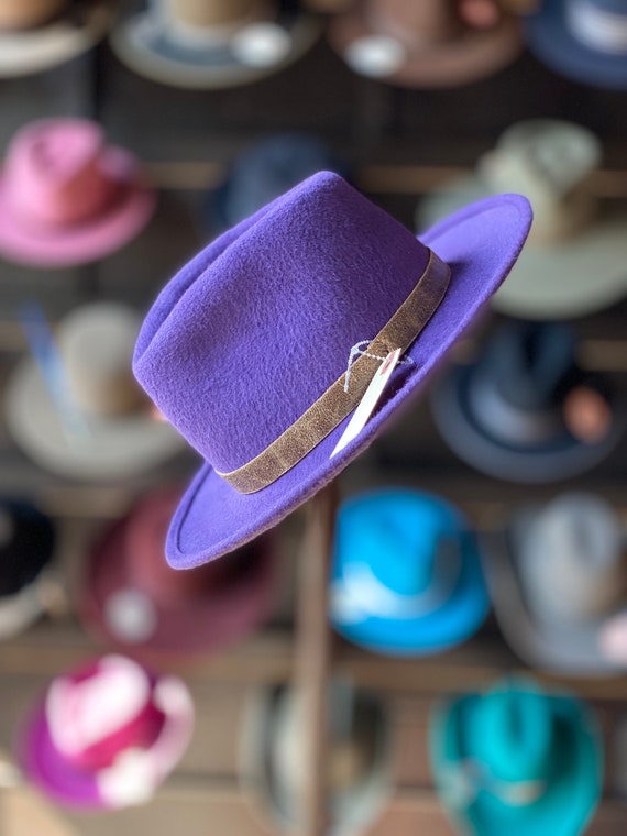 Lilac Felt Fedora Cleo-orchid-purple wool felt Fedora hat for women – Bronteshop main image 3