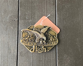 Rocky Mountain Eagle Metal Belt Buckle
