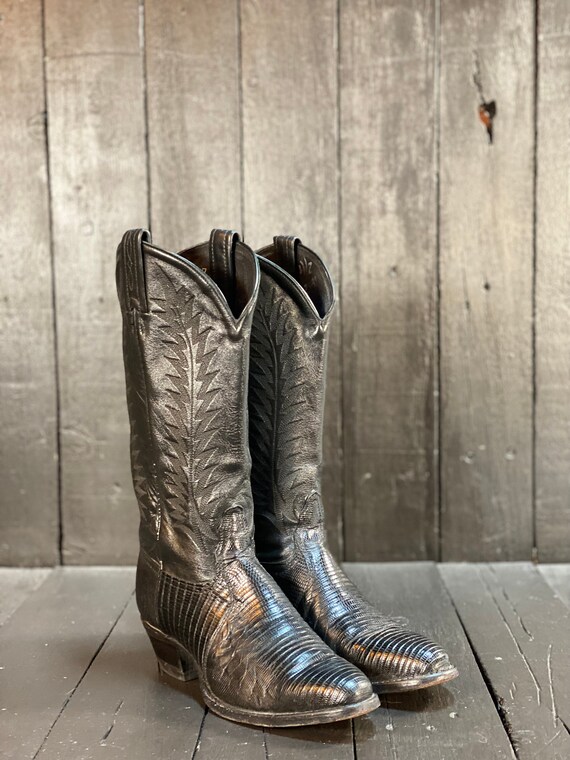 tony lama black lizard