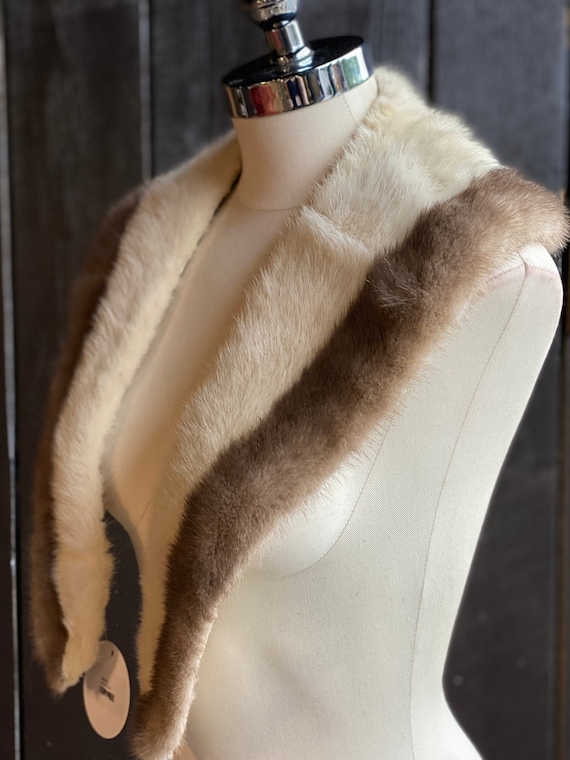 Mink fur stole, mink fur collar, brown fur stole, 