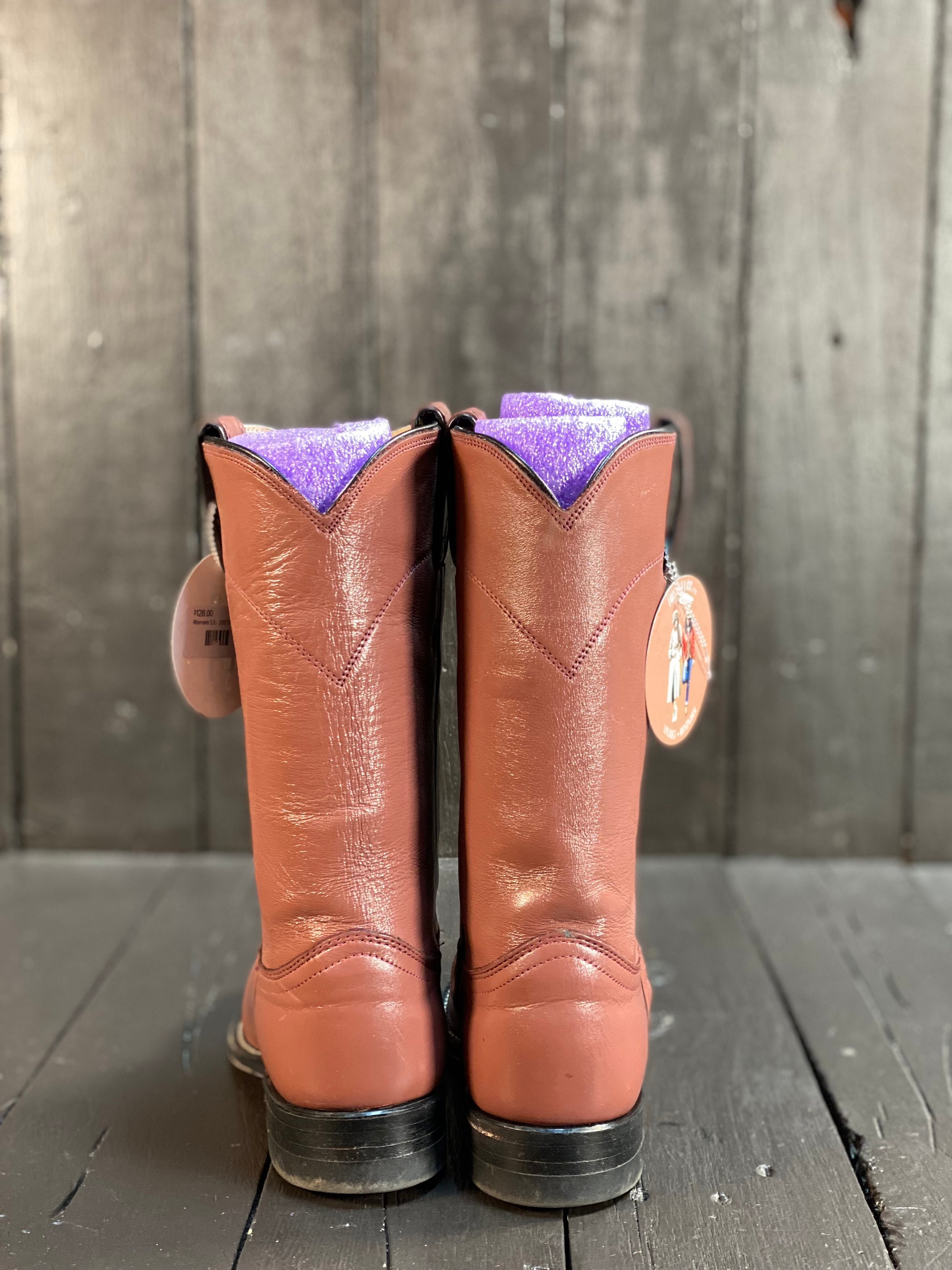 Womens Us 5.5 Mauve Boots Vintage Roper Boots Justin Boots 