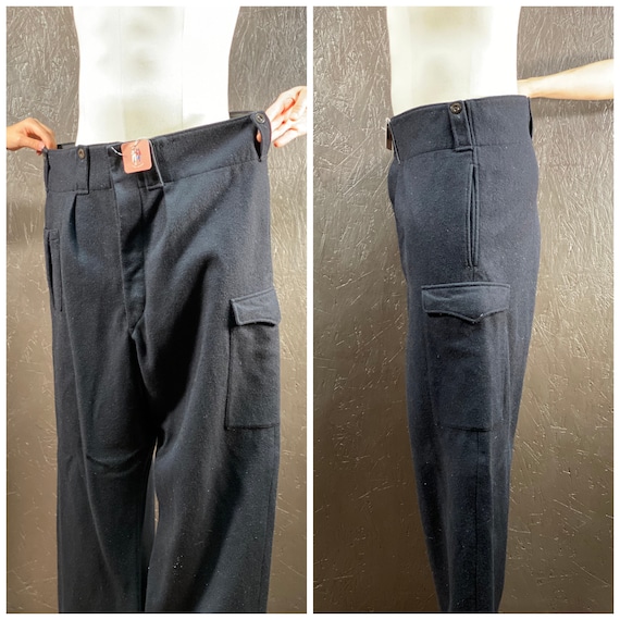 Size 44, 1950s pants, mens wool pants, vintage wo… - image 1