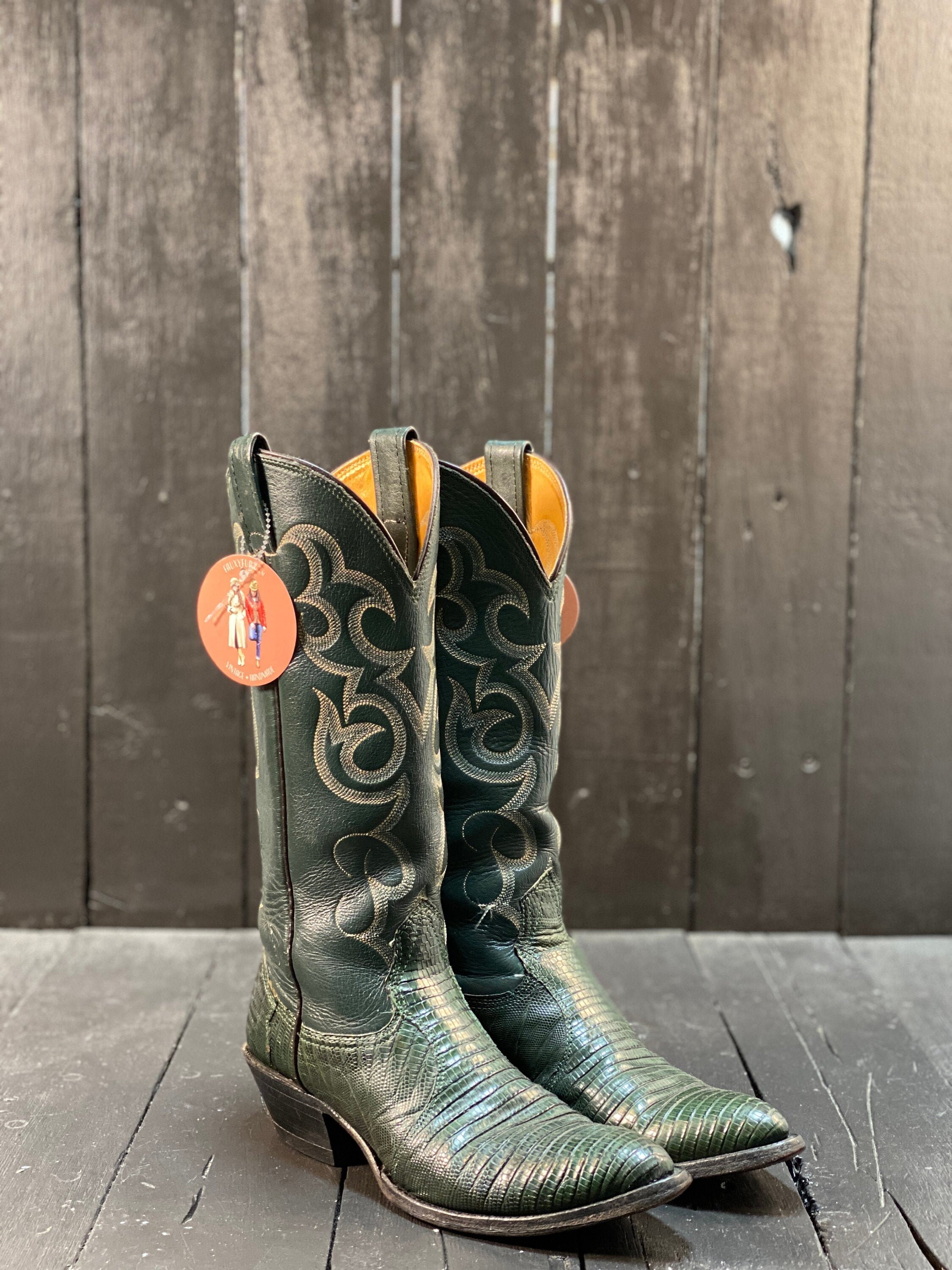 Green cowboy boots mens hot sale