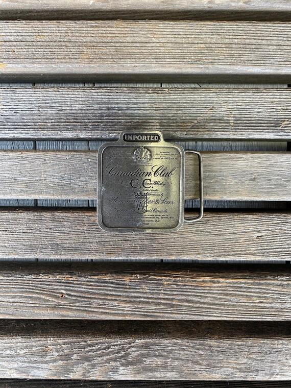 1970's belt buckle, canadian club buckle, canadian wh… Gem