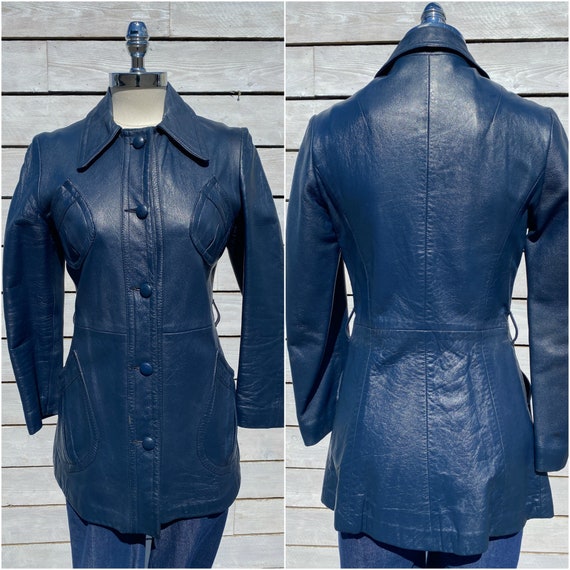 XS, leather trench coat, 1970s trench coat, FREE U