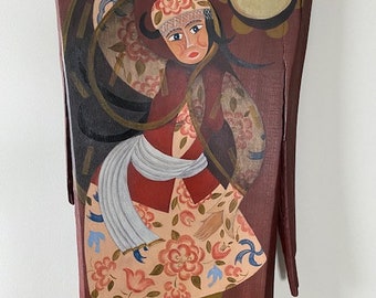 Painting on wood "A Persian girl and her Don Cossack"