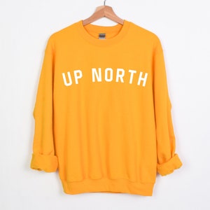 Up North Sweatshirt Cabin Lake Boat Sweatshirt Midwest Apparel Graphic Apparel Unisex Heavy Blend Crewneck Sweatshirt