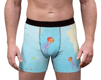 Giant Jellyfish Boyfriends Boxer Briefs (AOP) Wearable Art Beach Boyfriend Gifts