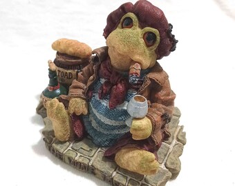 Boyds Bears Jacques Grenouille Frog Figurine, Wee Folkstone Ribbit Collection